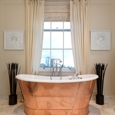Coworth Park Copper bathroom interior Photography UK