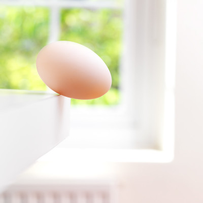 Egg Balancing advertising photography