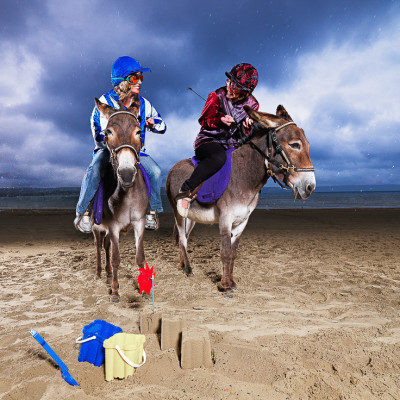 Donkey Race on Beach Campaign Photography