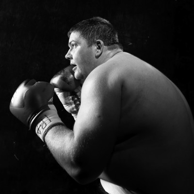 Heavyweight Boxing sports advertising portrait