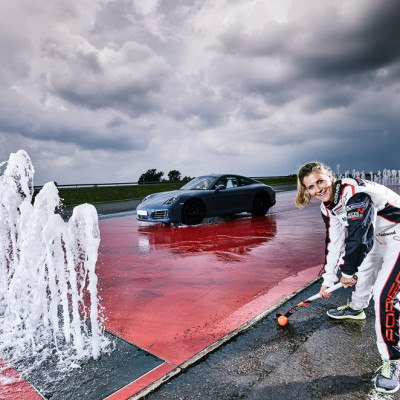 Georgie Twigg Hockey Porsche Sport swap Advertorial photography UK